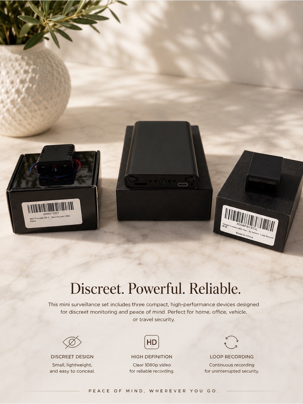 Mini Surveillance Camera Set - Black